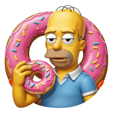 hommer simpson with a donnut sticker
