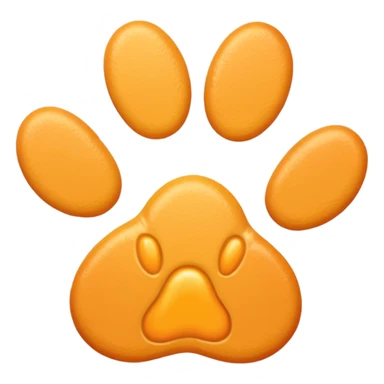 a very light pale pastel yellowy orange pawprint sticker