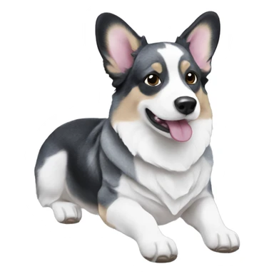 Blue-marble corgi cardigan sticker