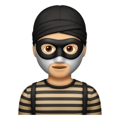 A theif robber emoji,Stripped shirt sticker