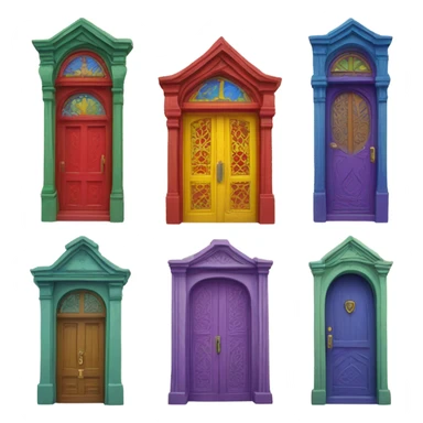 Coloursful doors sticker