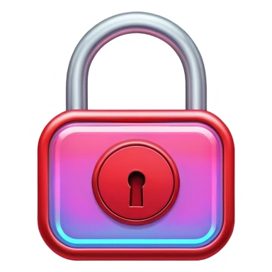 Holographic red and neon lock sticker