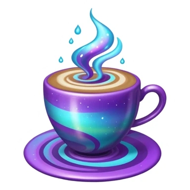 glitter cian and purple coffee
 sticker