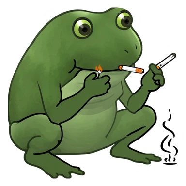 squatting with smoke  sticker