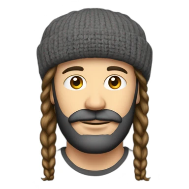 homme 35 barbe avec béret et écouteur sans fil   sticker