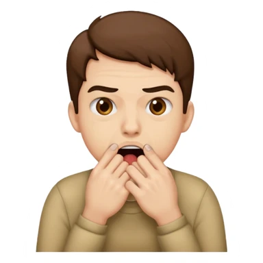 Biting nails. sticker