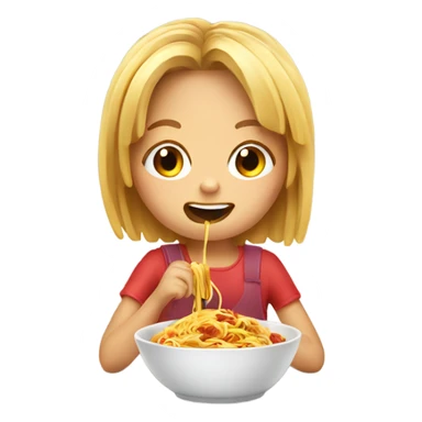 Little girl eating spaghetti sticker