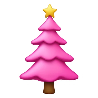 Cute pink Christmas tree sticker