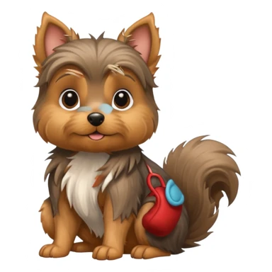 a yorkie terrier and a squirrrl sticker