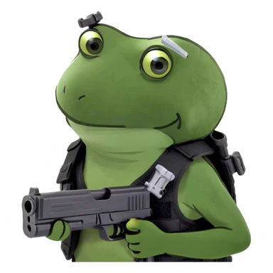 holding a gun sticker