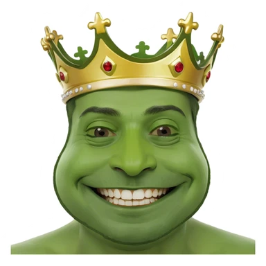 smiling man with crown sticker