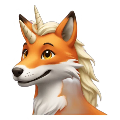 fox and unicorn sticker