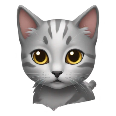 Katarina and gray kitten sticker