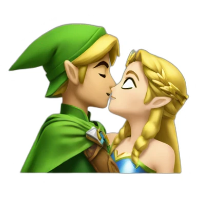 Link kiss zelda sticker