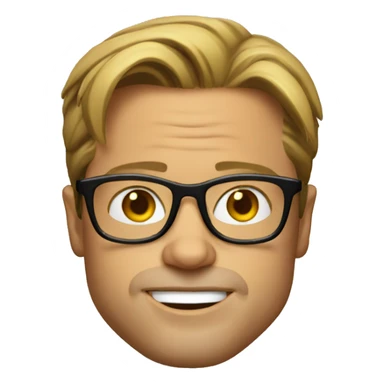 Brad Pitt with glasses sticker