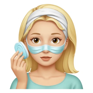haz una chica rubia haciendose su skincare sticker