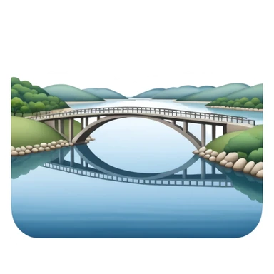 very simple Hangang river with a bridge, no outline sticker