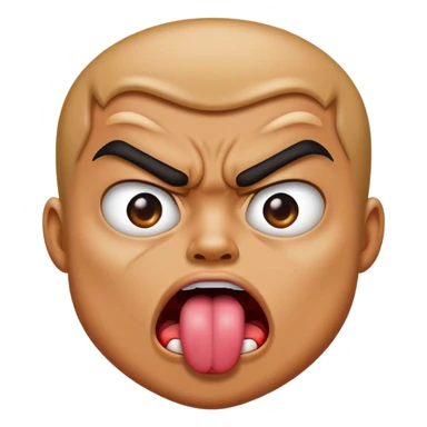 Angry sticking tongue out sticker