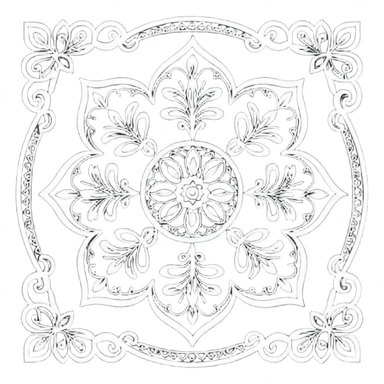 Black color kolam sticker