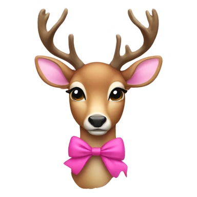Deer with a pink bow sticker