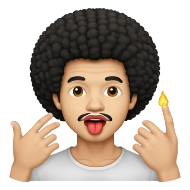Man biting lip, Afro, light skin  sticker
