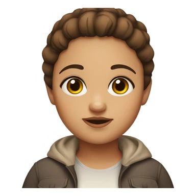 Chubby girl with brown eyes sticker