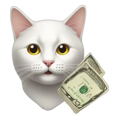Cat and dolar  sticker