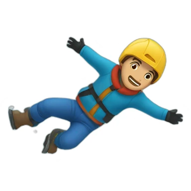 Man falling into snow texture when fell sticker