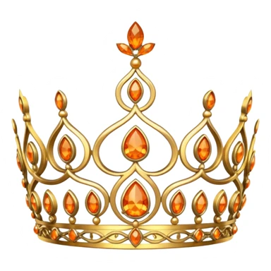 gold tiara with orange stones sticker