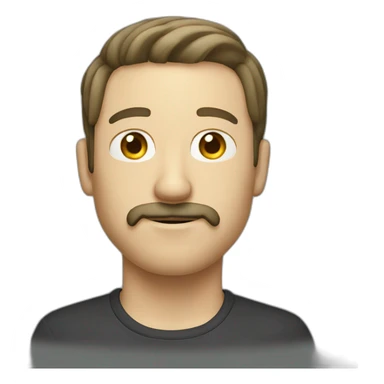 White guy with mustache and goatee sticker