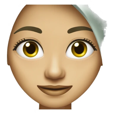 Mujer verde, cabello lacio largo, ojos rasgados facciones finas cuatro ojos sticker