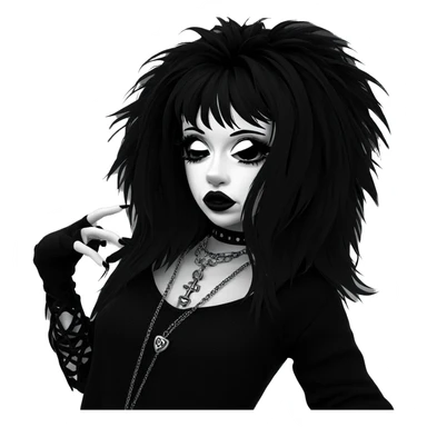 gothic girl in greyscale sticker