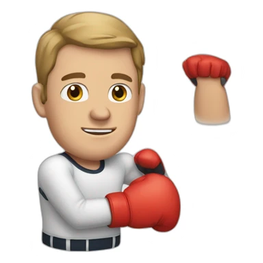 Bold white man with box gloves sticker