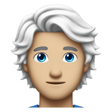 he has blue eyes and white hair he is so handsome sticker