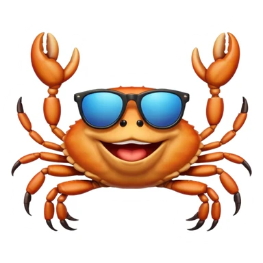 Alaska crab are moving wearing a sunglass and say hi sticker