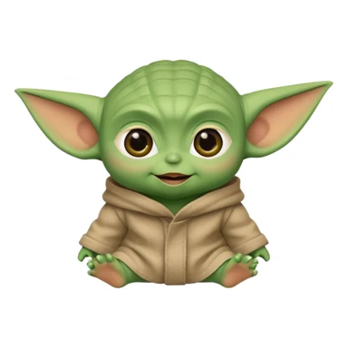 Baby yoda emoji style sticker