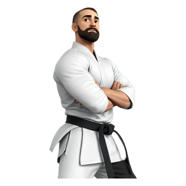 muscular martial artist portrait sticker