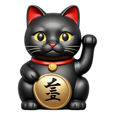 black japanese lucky cat sticker
