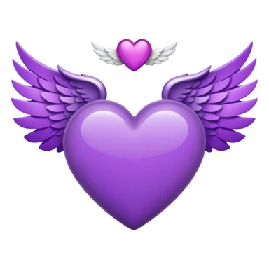 purple heart with white wings sticker
