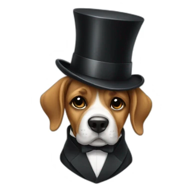 Dog wearing top hat and suit sticker