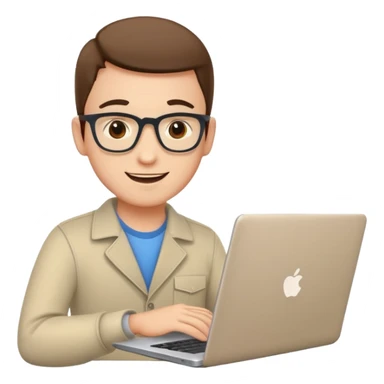 cheerful programmer with a laptop getting a supportive pat on the shoulder sticker
