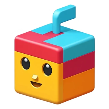 Pixeled style 3d sticker