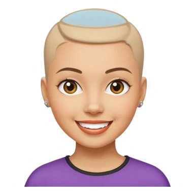 women ios emoji buzz cut sticker