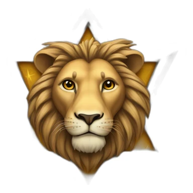 A lion head on a star of david sticker