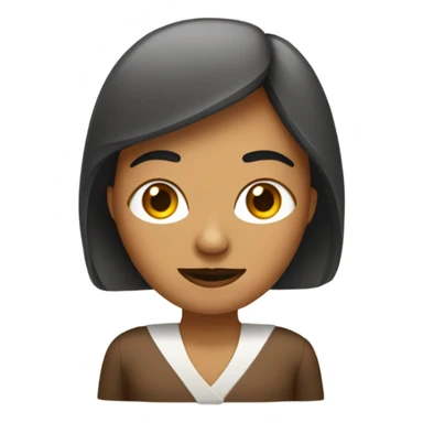 Mujer castaña con ojos marrones con computador  sticker