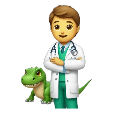 dinosaur seeing a doctor sticker