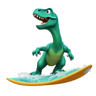 Dinosaur surfing  sticker