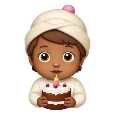 un changuito tierno con una rebana de pastel de gorrito en la cabeza sticker