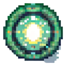 Change all the lights to green, keep the pixel art style, with no background. sticker