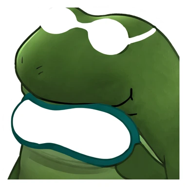 A orange cat with a white slepping mask sticker